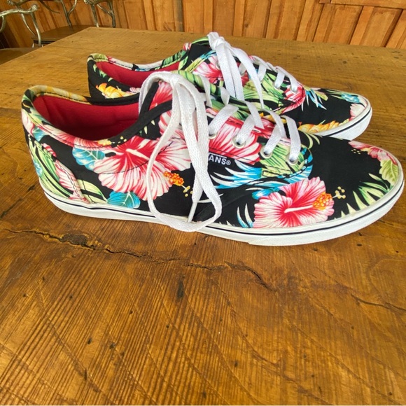 Vans Hawaiian Hibiscus Floral Print Skateboard Sneakers Women’s 8.5 Lace Up - Picture 11 of 11